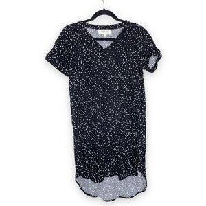 CLOTH & STONE Black White Spotted Justine Tunic Mini Dress Women's Small